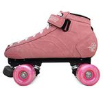 Bont Skates - Prostar Bubblegum Pink Suede Professional Roller Skates with Glow Light Up Led Wheels - Indoor and Outdoor - Roller Skate - Rollerskates (8.5)