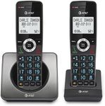 AT&T GL2101-2 DECT 6.0 2-Handset Cordless Home Phone with Call Block, Caller ID, Full-Duplex Handset Speakerphone, 2" White Backlit Display, Lighted Keypad (Graphite & Black)