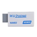 Microware Wii to HDMI Adapter Converter Wii2HDMI Support 1080P 720P 3.5mm Audio Video Output - Supports All Wii Display Modes White-Blue White-Blue