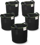 Home Decor Inspo Ltd Grow Bags for Vegetables, 5 Pack 10 Gallon Large Growing Bags, Breathable Fabric Planter Container for Vegetables Flowers Herbs Potato Tomato Carrot Strawberry, (Black)