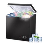 Tymyp Versatile Chest Freezer, 7.0 cu.ft Top Door Freezer, Black, Low Noise, Manual Defrost, 7-Grade Thermostat Control, 2 Removable Basket Ideal for Kitchen, Home, and Garage