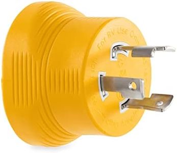 Camco Power Grip RV Generator Adapter | Features a Heavy-Duty 30 Amp Locking Male and Female Connection | Rated for 125 Volts / 3750 Watts (55333)