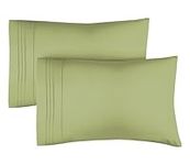 King Pillow Cases Set of 2 - Extra Soft, Hotel Quality Pillowcase Covers - Comfy Pack of 2 Pillow Cases - Machine Washable Pillow Protectors - 2 Piece - King Size Light Olive Green Pillow Covers