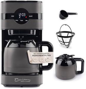 Barista Filterkaffeemaschine mit Isolierkanne | Filtermaschine mit Touchdisplay & Timerfunktion | Kaffeemaschine mit Permanentfilter & 900W | 1,25 Liter Wassertank für 8 Tassen Kaffee