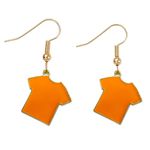 Pair of Orange Shirt Earrings, Orange Tshirt Shaped Jewelry,Canada Enamel Beaded Earrings Indigenous for Kids Adults