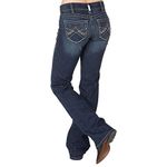 ARIAT Women's R.e.a.l. Mid Rise Boot Cut Jeans, Blue, 27 Short