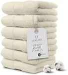 MAURA Ivory Hand Towels for Bathroom. Luxury Turkish Cotton Bath Hand Towels Set of 6. Ultra-Soft, Thick & Plush - Cream