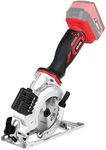 Excel 18V Cordless 115mm Mini Circular Saw (Battery & Charger Not Included) - No-load Speed 4500/min - soft Grip - Rip Guide Locking & laser - Dust port