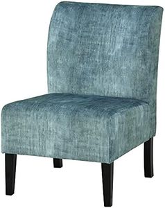 Ashley Furniture Signature Design - Triptis Accent Chair - Contemporary - Denim - Dark Brown Legs