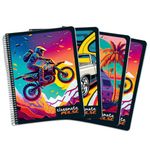 Classmate Pulse Single Subject Spiral Notebook - Pack of 4 | Unruled | 200 Pages | 24.0cm x 18.0cm | Attractive Cover Designs | Soft Cover |Notebooks for College Students