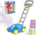 Bttyu Bubble Lawn Mower for Toddlers,Outdoor Bubble Machine with Push & Pretend Play,Plug in Operated Bubble Mower for Boys & Girls,Ideal Easter, Birthday, Halloween
