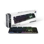 MSI Vigor GK50 Elite Box White Mechanical Gaming Keyboard - Kailh Box White Switches (Clicky), Ergonomic Keycaps, Brushed Metal Finish, Anti-Slip Base, Per-Key RGB Mystic Light, USB 2.0 - Full-Sized