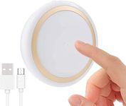 RTSU Rechargeable Touch Light with Timer Dimmable Kids Baby Nursery Night Light Lamp Wireless Stick-on Anywhere LED Push Tap Light for Closet cabinet Brightness Memory Warm White Light (Golden)