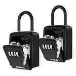 ORIA Key Lock Box, Lock Box for Keys Outdoor, Combination Lock Box with Shackle, Weatherproof Key Safe Storage, Lockbox for House, Hotel or Car Keys – Black, Pack of 2