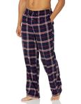 Amazon Essentials Men's Flannel Pyjama Trousers (Available in Big & Tall), Navy Red Plaid, L