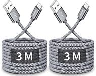 CLEEFUN USB C Cable (3M, 2-Pack), Long Type C Cable Fast Charging USB-C to USB-A Braided Charger Lead for Samsung Galaxy S23 S22 S21 S20 S10 S10e S24 S9 S8 Plus A40 A41 A51 A70 A71,for iphone 15 16