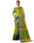 SIRIL Women's Cotton Silk Jacquard Boarder Saree With Unstitched Blouse Piece (3579S2516_Green)