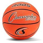 Champion Sports Rubber Official Basketball, Heavy Duty - Pro-Style Basketballs, Various Sizes - Premium Basketball Equipment, Indoor Outdoor - Physical Education Supplies (Size 7, Orange)