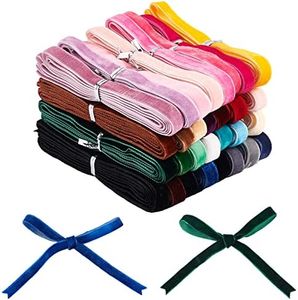 NBEADS Cinta de terciopelo de una sola cara de 60 yardas, 10 mm de ancho, 30 colores, cinta de terciopelo de poliéster para envolver regalos de boda, lazos para el pelo, decoración navideña del hogar,