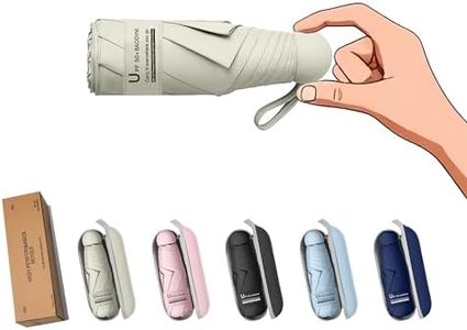 BAODINI Travel Small Mini Sun Umbrella with Case Lightweight with Aluminum Frame Compact Size UV Protection Purse Umbrella for Kids & Women