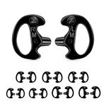 Zeadio Earmould Earpiece Earbud Earplug for Two-Way Radio Coil Tube Audio Kits (Black, Pair of 8)