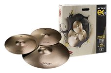 Stagg EXK SET B8 Bronze Cymbal Set with 14-Inch Hi-Hats, 16-Inch Crash, 20-Inch Ride and Cymbal Bag