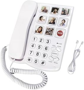 Landline Phone, Big Button Phone for Seniors, Telephone Can One-Touch Dialling with 9 Piction, Suitable for People with Vision Disorders/Hearing Damage, Corded Phone Can Be Used for Home, Office