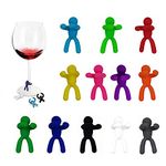 XGzhsa Wine Glass Marker, Drink Markers, 12 Pieces Wine Glass Markers Creative Silicone Humanoid Wine Glass Markers for Identification and Decoration of Drinks at Party