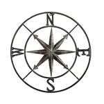 Creative Co-Op Metal Compass Wall Décor, Distressed Silver