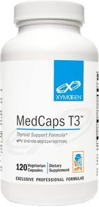 XYMOGEN MedCaps T3 - Thyroid Support Formula with Vitamins + Herbs - Selenium, Zinc, Vitamin E + C, Ashwagandha, Guggul Extract, and Iodine Supplement (120 Capsules)