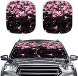 Coldinair Cherry Blossom Windshield Sun Shade,Folding Auto Sunshade for Car Truck SUV Sedans Sun Visor Protector Sun Cover for Car Windshield