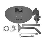 DIRECTV Five LNB Ka/Ku Slim Line Dish Antenna w/Long and Short Brace for HD Programming (SLSP-F)