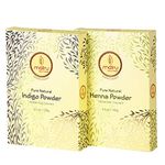 MATRU AYURVEDA Twin pack Mehndi/Henna(200gms)+Indigo(200gms) Powder Ayurvedic/Herbal Hair and Beard Dye/Color Kit. 100% Pure and Natural; Chemical Free Hair and Beard Color/Dye; Covers Gray Hair,