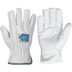 Superior 378GKTFG Grain Goatskin Leather Drivers Glove with Keystone Thumb and Kevlar/Glass Lined Size M