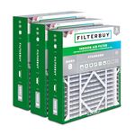 Filterbuy 20x26x5 Air Filter MERV 8 Dust Defense (3-Pack), Pleated HVAC AC Furnace Air Filters Replacement for Electro-Air and White Rodgers (Actual Size: 20.00 x 25.88 x 4.88 Inches)