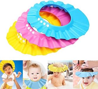 CENZICOM Safe Shampoo Shower Bathing Protection Bath Cap Adjustable Soft Visor Hat for Toddler, Baby, Kids, Children,Set of 3