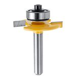 Mesee 1/4 Inch Shank Biscuit Joiner Router Bit T Slot Router Bit with Bearing Guide Wood Biscuit Jointing Slotting Cutter Woodworking Grooving Rebating Milling Cutting Tool, Cutting Height 5/32 Inch