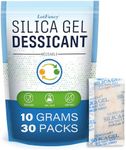 Silica Gel Packets, 10Gram, 32 Packs, Desiccant Dehumidifiers Food Safe Non Toxic Moisture Absorber Bag for Mold/Mildew/Fungus/Corrosion Prevention, FDA Complaint