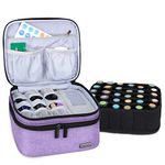 Luxja Essential Oil Carrying Case - Holds 30 Bottles (5ml-30ml, Also Fits for Roller Bottles), Double-Layer Organizer for Essential Oil and Accessories, Lavender