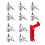 20pcs Track Spikes with Spike Wrench Stainless Steel Replacement for Sports Shoes Long Jump Track and Field Sprint Running Track Shoes,1/4inch