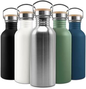 Bambaw Stainless Steel Single Wall Water Bottle, 24 oz, 750 ml, Reusable, Leakproof, Dishwasher Safe, BPA Free, Ideal for Travelling, Hiking, Yoga