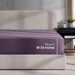 Nestl Bedding 21" Deep Pocket Fitted Sheet – 1800 Deep Pocket Bed Sheet – Hotel Luxury Double Brushed Microfiber Sheets – Deep Pocket Fitted Sheet - King/Eggplant Purple