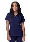 Sivvan Scrubs for Women - Mock Wrap Scrub Top - S8302 - Navy - M