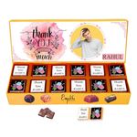 Expelite Personalized Thank You So Much Chocolate And Flowers Gift Box For Best Friend-12 Pc,280 Grams