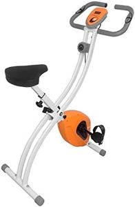 Dolphy Folding Exercise X Bike for Home Cross Trainer for Health and Fitness,with Digital LCD Display and Adjustable Comfortable Seat-Orange