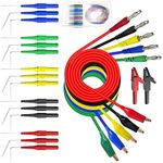 22Pcs Back Probe Kit 4mm Banana Plug Alligator Clip Kit with 3 Angles Back Probe Pins Automotive Test Leads Set Wire Piercing Probes for Car Repairing Diagnostic Circuit Testing