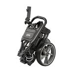 KVV 3 Wheel Foldable/Collapsible Golf Push Cart Ultra Lightweight Smallest Folding Size, New-Version Scorecard Holder(Charcoal/Black)