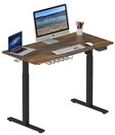 SHW Memory Preset Electric Height Adjustable Standing Desk, 120 x 60 cm, Rustic Brown