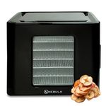 Nebula Food Dehydrator with 6 Stainless Steel Trays, LED Touch Control Design, Adjustable Digital Temperature 35-70C and 48 Hour Timer, Food Dryer for Fruit, Veg, Meat & More