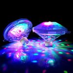morxinle Bath Lights Disco Lights,Battery Powered Floating Pool Lights LED Color Changing with 8 Modes Hot Tub Lights,Waterproof Underwater Swimming Pool Light for Pool Pond Disco Fountain